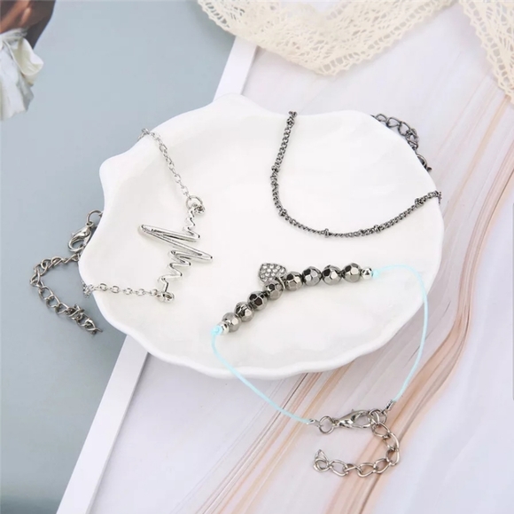 5pc Vintage Lustrous Charm Bracelet Set Gift Ideas - Picture 3 of 8